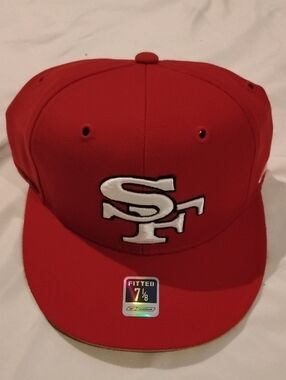 San Francisco Styled Red Fitted Baseball Cap with Raised Logo